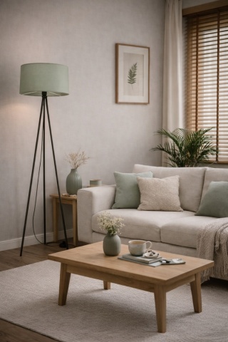 Lampa podłogowa japandi zielona Maika Midori
