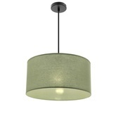 lampa wisząca Maika Midori z tkaninowym abażurem i czarnym zawieszeniem