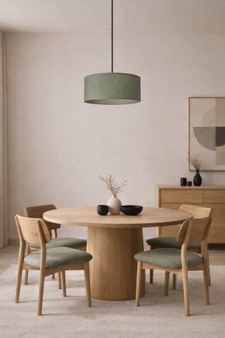 Lampa wisząca zielona tkaninowa japandi Maika Midori