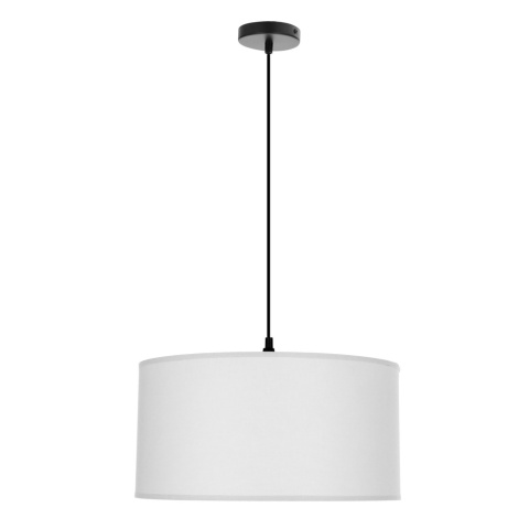 lampa wisząca Maika Hai z tkaninowym abażurem i czarnym zawieszeniem