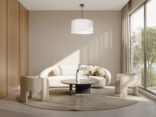 Lampa wisząca szara tkaninowa japandi Maika Hai