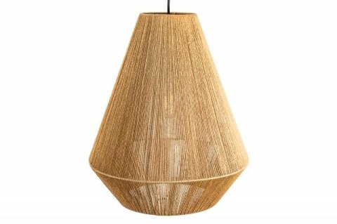 Lampa wisząca rattanowa Asa – abażur z papierowego rattanu na białym tle