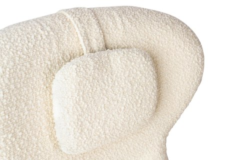 fotel japandi ibuki zagłówek detal tkaniny teddy