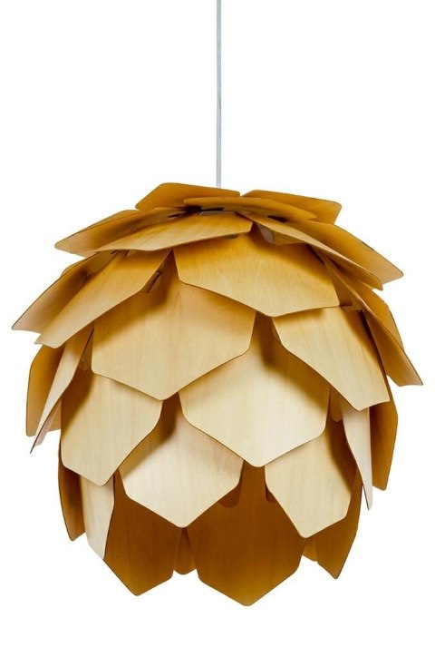 lampa wisząca drewniana japandi szyszka