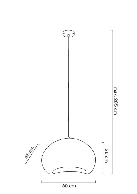 lampa wisząca Kasumi 60 cm – rysunek techniczny z wymiarami