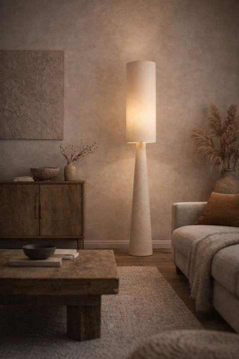 lampa stojąca kinari sei 190 w jasnym wnętrzu japandi