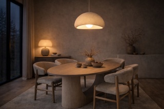 Lampa wisząca biała organiczna japandi Kasumi 60 cm