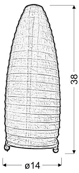 Lampa stołowa Andon Teburu – wymiary i schemat techniczny